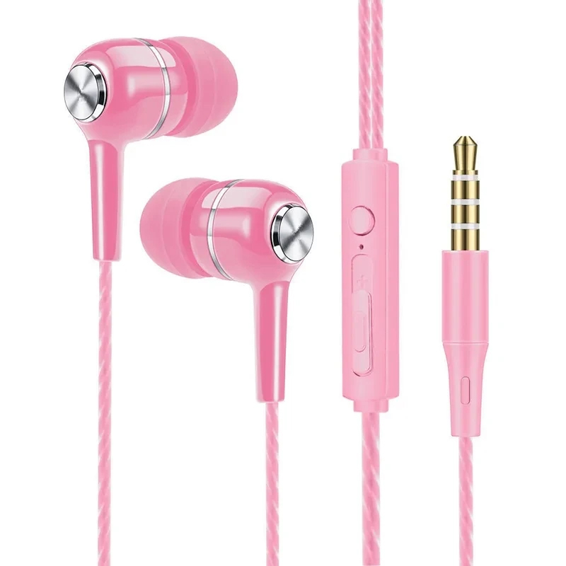 Wired Earphone Mic - 유선 헤드폰 3.5mm 인이어 스포츠 이어버드