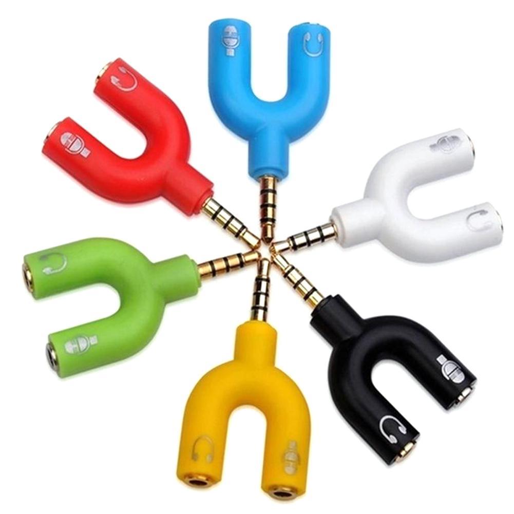 Earphone Splitter Jack - 1PC 듀얼 3.5MM U 형 어댑터