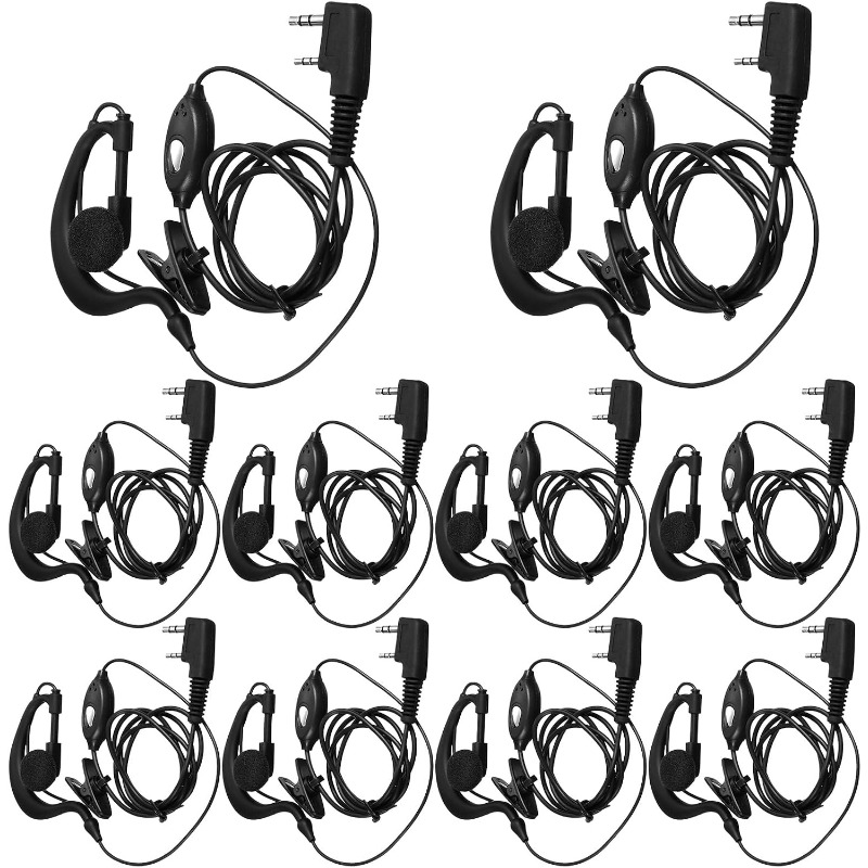 10pcs 워키 토키 이어폰 (마이크 포함) 2 핀 양 - Wired Earphone Mic 리뷰 및 가격