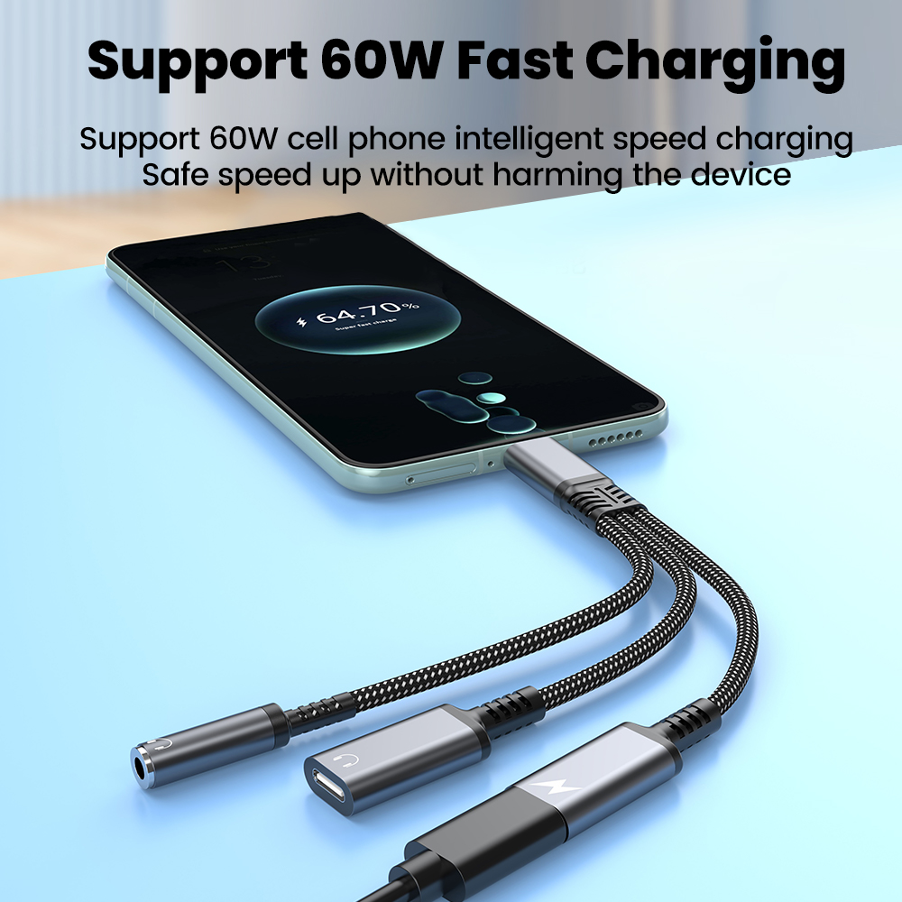 타입 C 오디오 어댑터 케이블 3in1 60W 고속 충 - Earphone Splitter Jack 리뷰 및 가격